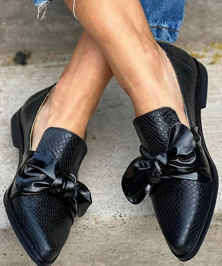 Freja™ | Stilfulde loafers med sløjfedetalje
