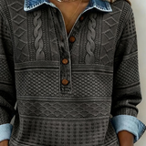 Sofia | Moderne sweater med halve knapper