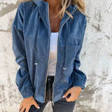 Ella™ | Corduroy hættetrøje med lynlås