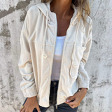 Ella™ | Corduroy hættetrøje med lynlås
