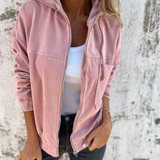 Ella™ | Corduroy hættetrøje med lynlås