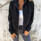 Ella™ | Corduroy hættetrøje med lynlås