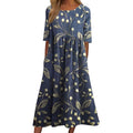 Margit | Stilfuld Floral Broderet Midi Kjole