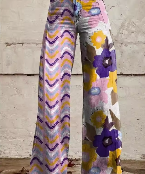 Agnete | Vintage Boho Kunstnerisk Flared Bukser