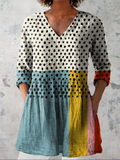 Selma™ | Lang Bluse med V-udskæring