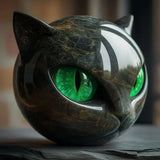 NoirCat | Mystisk Kattehoved-skulptur