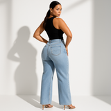ALINE™ – ELASTISKE DENIMBUKSER MED MELLEM TALJE