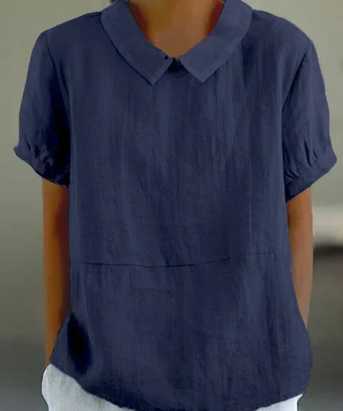 Amalie™ | Casual Bluse med Krave og Pufærmer