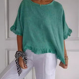 Amanda | Casual Top med Volantkant