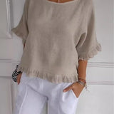Amanda | Casual Top med Volantkant