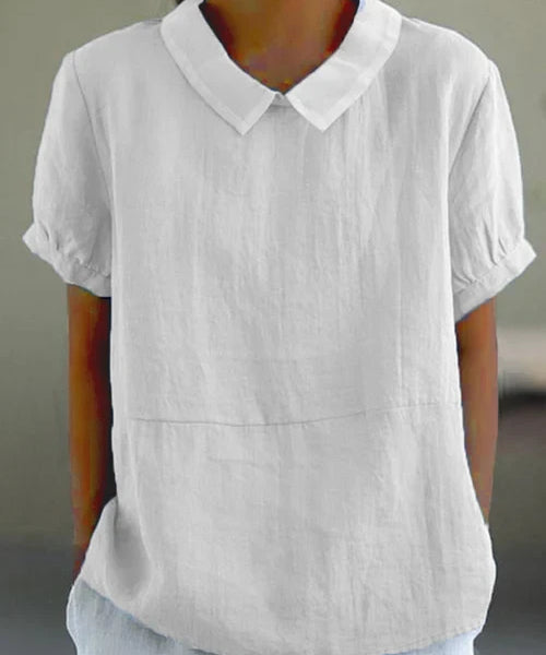 Amalie™ | Casual Bluse med Krave og Pufærmer