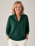Greta™ | Strikbluse med Sjalskrave