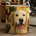 Blid Golden Retriever | Quiltet Opbevaringskurv