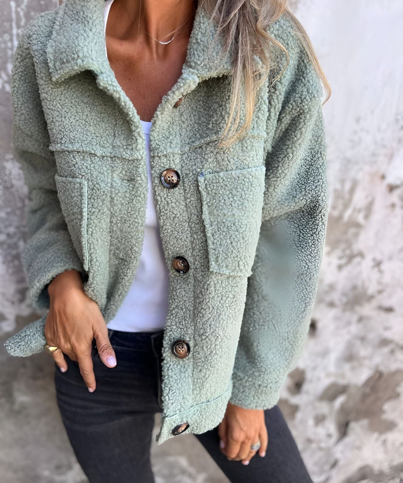 Lea™ | Varm & stilfuld teddyfrakke