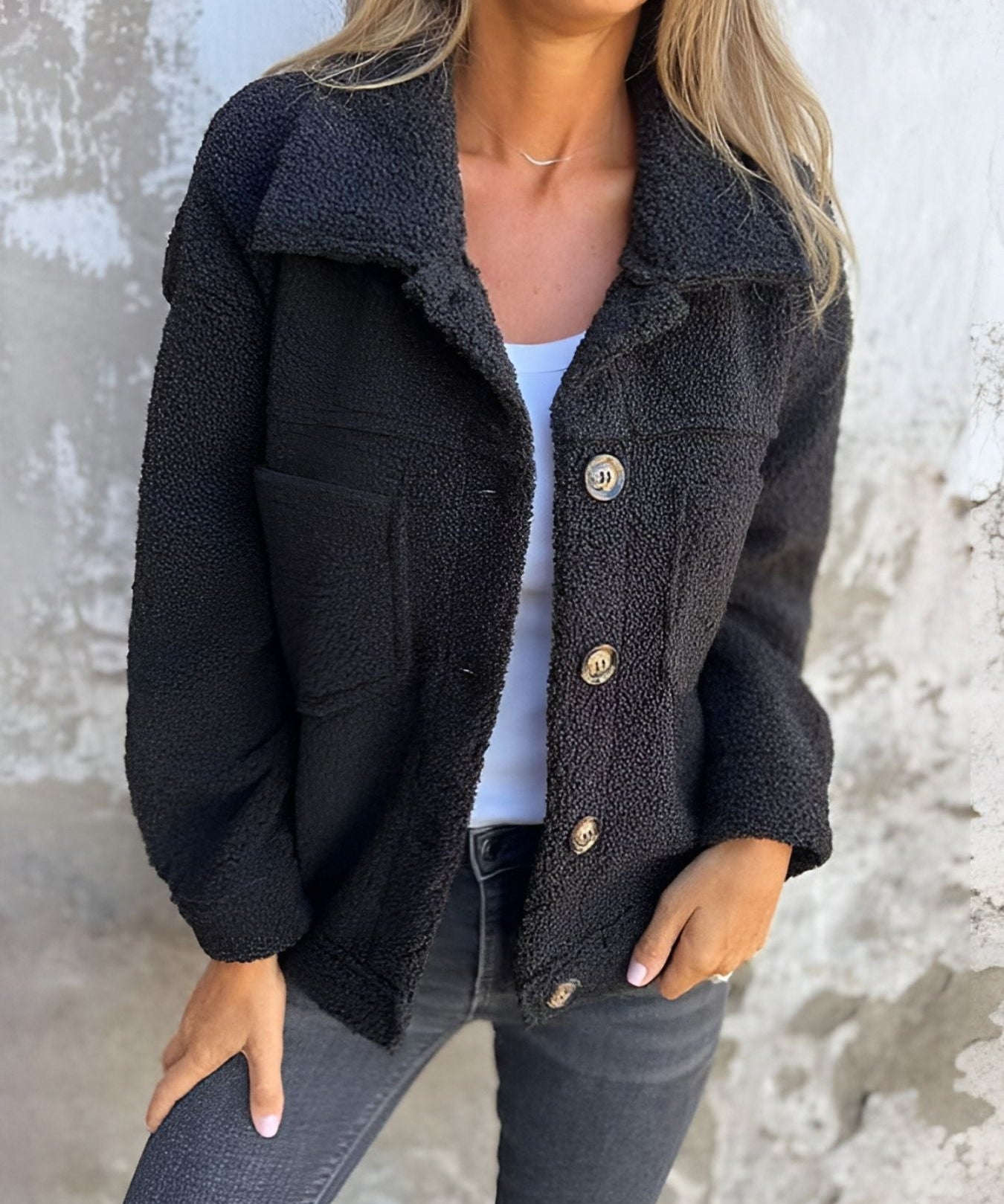 Lea™ | Varm & stilfuld teddyfrakke