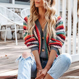 Amalia | Retro flerfarvet cardigan