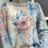 Tess | Elegant sweater med blomsterblonder