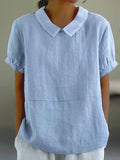 Amalie™ | Casual Bluse med Krave og Pufærmer