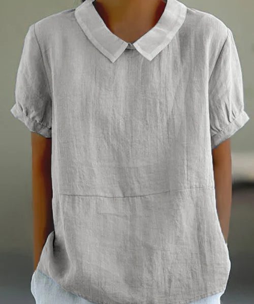 Amalie™ | Casual Bluse med Krave og Pufærmer