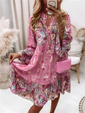 Gabriella | Stilfuld Boho Kjole med Blomsterprint